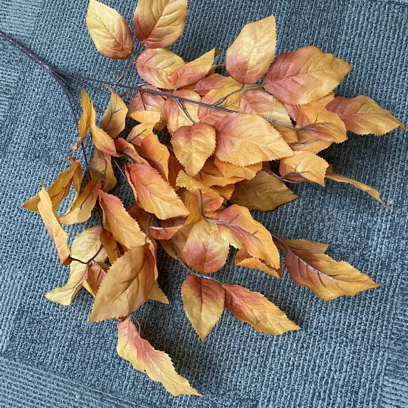 décoration intérieure branche artificielle feuilles orange vert bleu violet rouge naturel