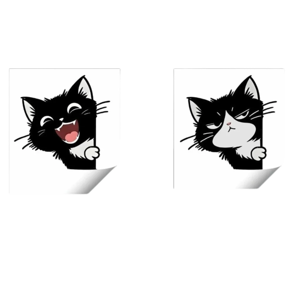 stickers murals chats dessin animé adhésifs noirs souriants salle opaques pvc enfants chambrecoration nocturne
