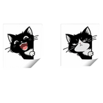 stickers murals chats dessin animé adhésifs noirs souriants salle opaques pvc enfants chambrecoration nocturne