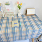 nappe rectangulaire carreaux bleu clair rose moderne polyester maison mariage fête