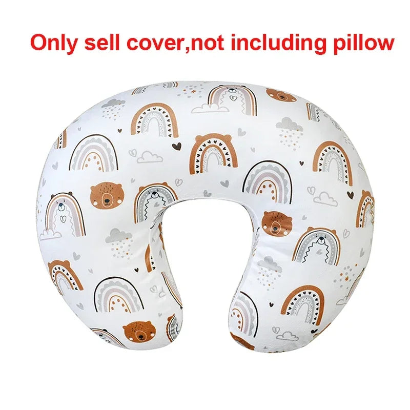 housse coussin allaitement bébé dessin animé elephants arc ciel polyester doux confortable fourrure points