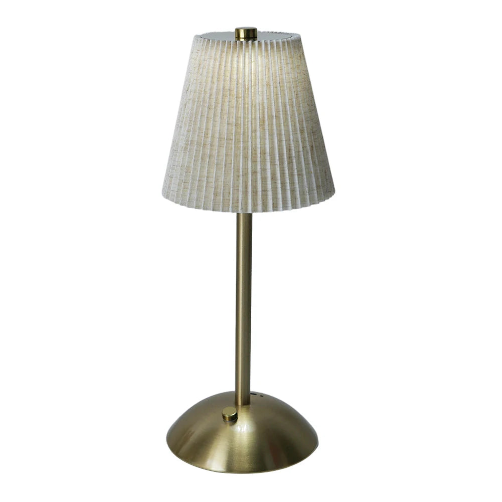 lampe chevet or plissée rechargeable usb moderne abat jour blanc rouge