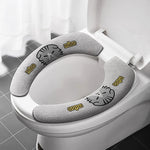 couvre siège toilette adhésif dessins animaux gris bleu orange jaune doux confortable tapis collant