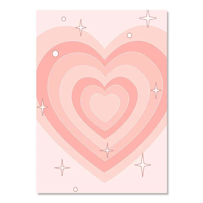 affiche murale cadre bois motif champignon papillon coeur pastel salon moderne décoration intérieure