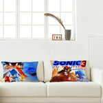 coussin moderne sonic bleu rouge blanc non toxique polyester