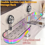 étagère rangement transparente moderne salle bain ventouse ondulée flacons parfum