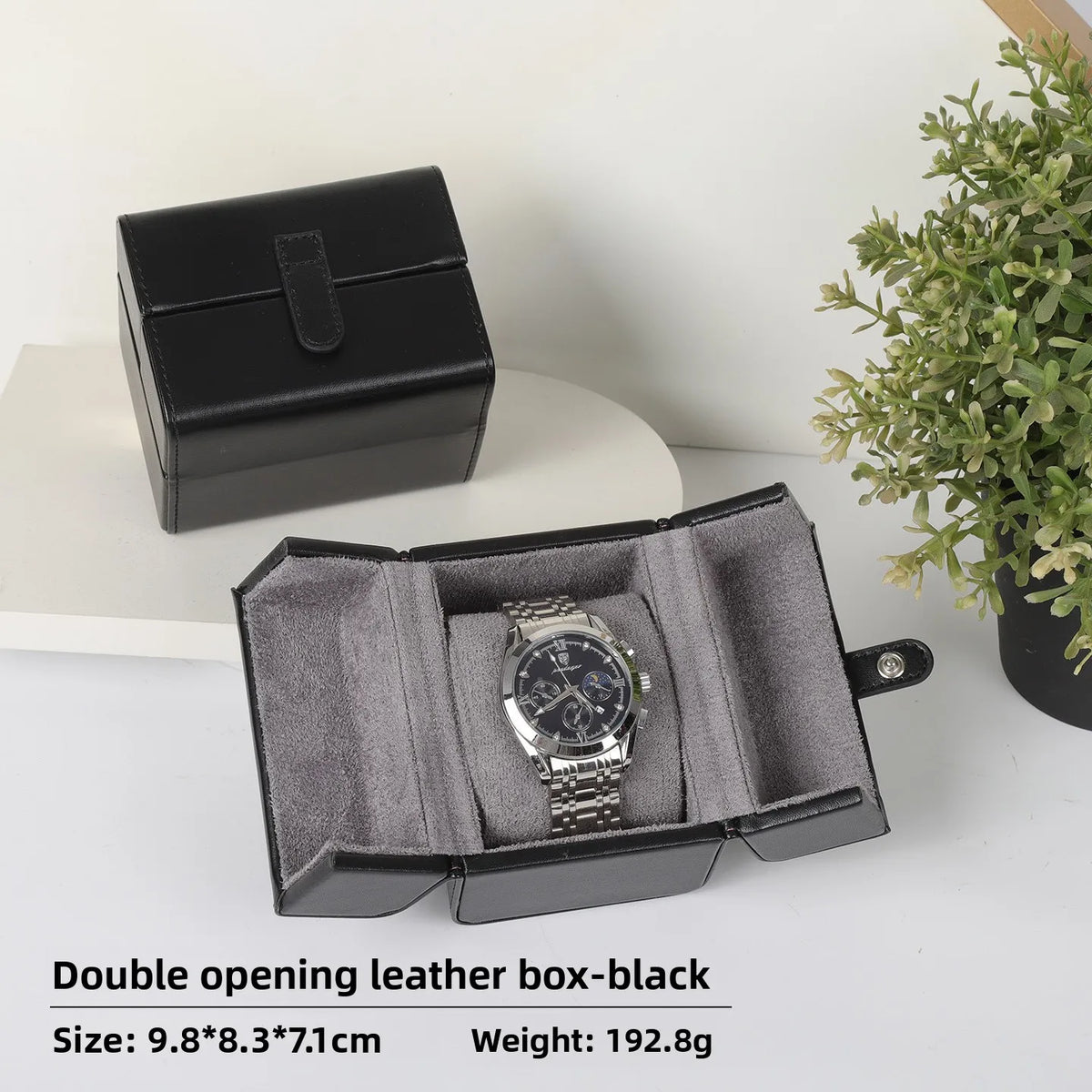 boîtes montres cuir velours classique marron vert noir
