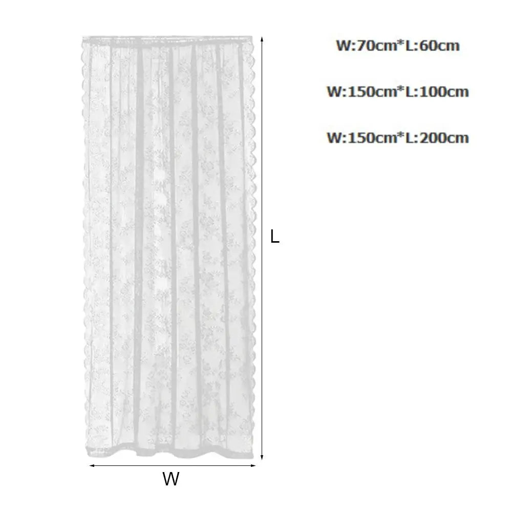 rideau dentelle florale transparent blanc romantique tringle 150x200cm 150x100cm 70x60cm decoration european americain
