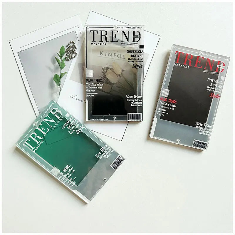 protège magazines transparent moderne clips barres mesure 7.5cm 9cm 12.5cm 6cm minimaliste