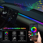 lampe ambiance audi app controle ruban led acrylique transparent noire moderne adhésive connecteurs électriques