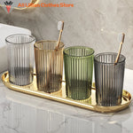 verres dents transparents moderne élégants rayures verticales couleurs doré vert olive gris fumé