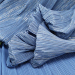 tissu plissé papier rayures horizontales bleu blanc orange rose artisanal texturé décoration mariage présentation