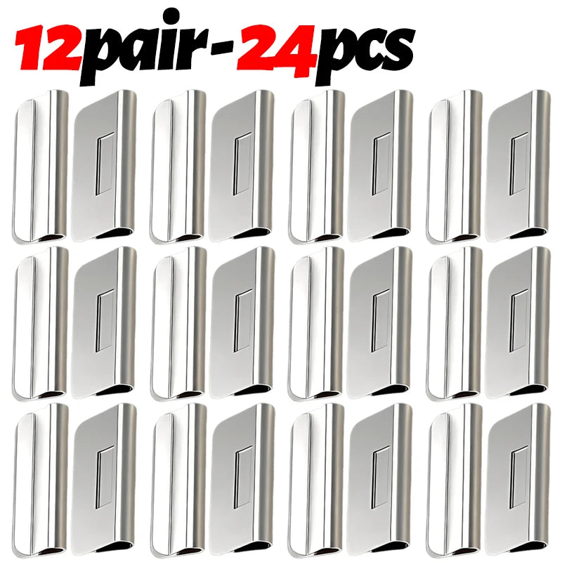 clips magnétiques rideaux argentés modernes empêcher fuite lumière chambre maison 12 paires 24 pièces