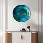 décoration murale moderne suspension métal bleu turquoise abstraite 40cm 50cm 60cm contemporaine radial semi