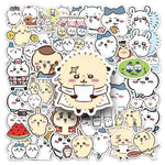 stickers kawaii dessins animés blanc beige bleu rose vert noir 10pcs 30pcs 50pcs