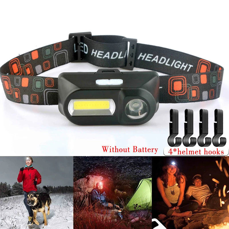 lampe frontale led rechargeable usb noir gris rouge camping cyclisme
