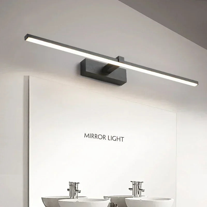lampe miroir moderne noir blanc doré fixée mur led tricolore 40cm 60cm