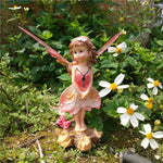statues fées décoratives résine colorées ailes translucides robes ornées fleurs accessoires pastoralesextérieurintérieur