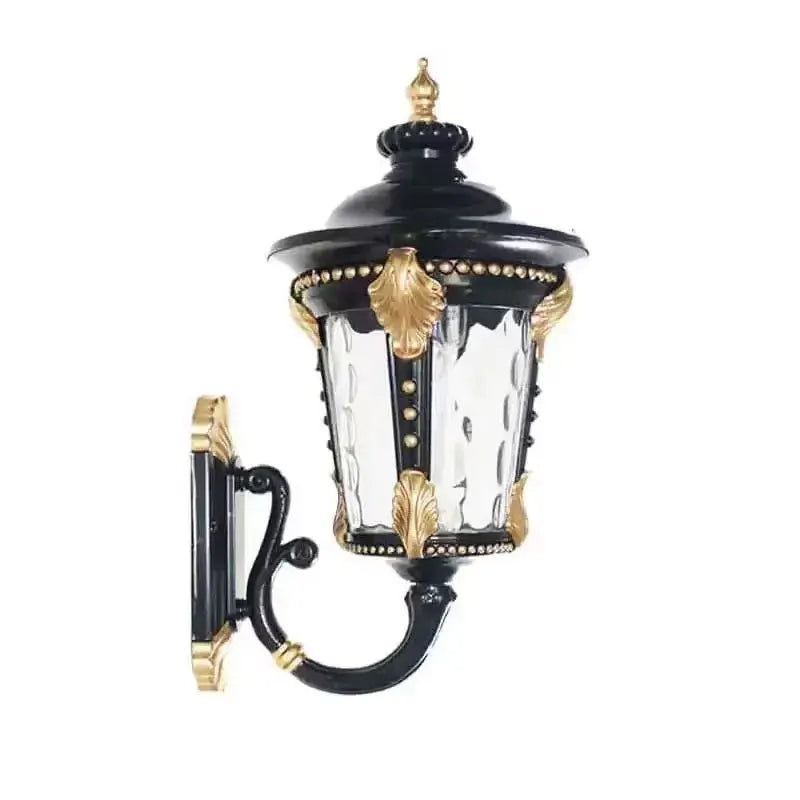 luminaire mural extérieur or noir verre transparent classique éclairage cuisine chambre coucher entrée