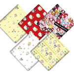 tissu polyester coton motifs dessins animés hello kitty my melody cinnamoroll protège cahiers enfants