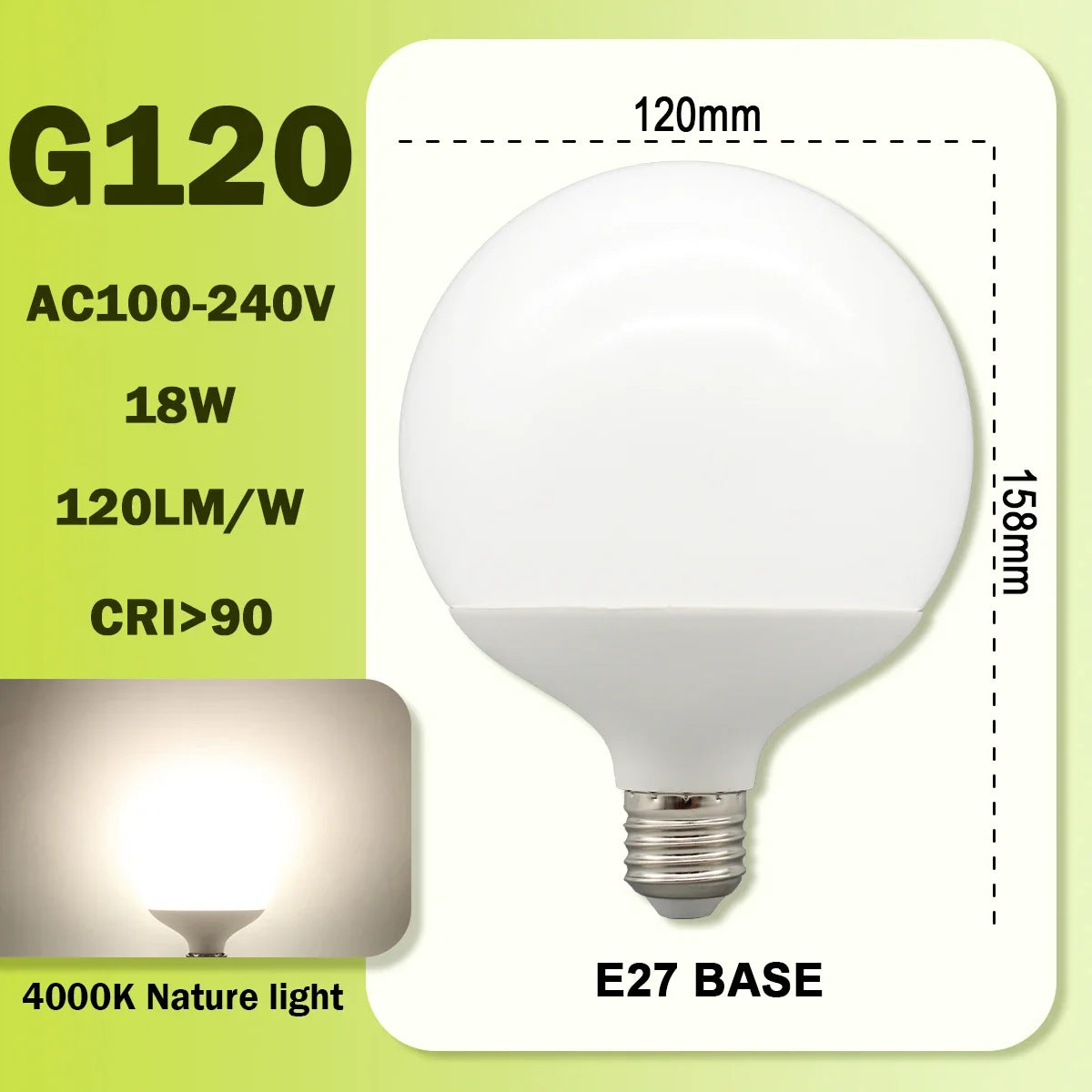 ampoules led blanc modernes e27 80mm 95mm 120mm 10w 15w 18w 270deg translucent