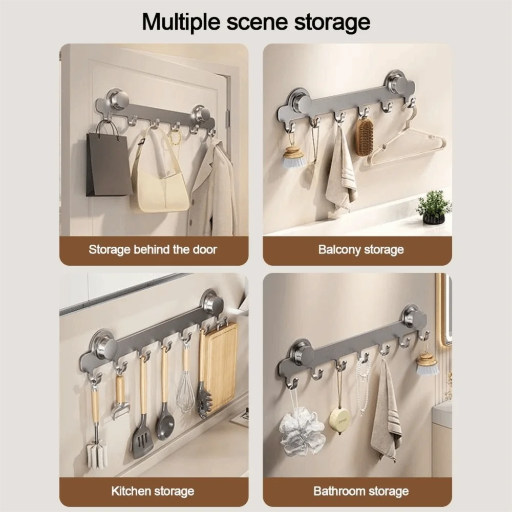 porte serviettes mural acier inoxydable ventouse beige gris moderne minimaliste crochets