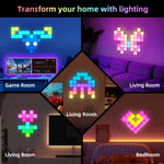 lampe led modulable multicolore pixel art télécommande adhésif contemporain minimaliste fixations inclusées