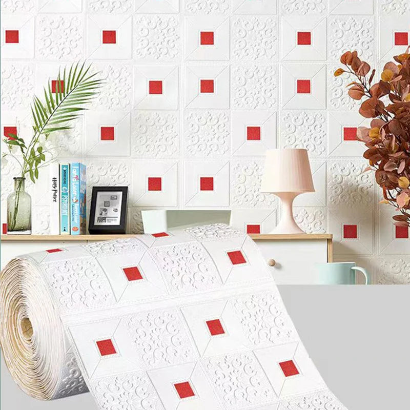 panneau décoratif mural auto adhésif motif floral blanc or moderne salon chambre