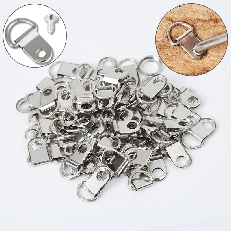 anneaux fixation argentés modernes 50pcs vis 50pcs cintres tableaux travail bois