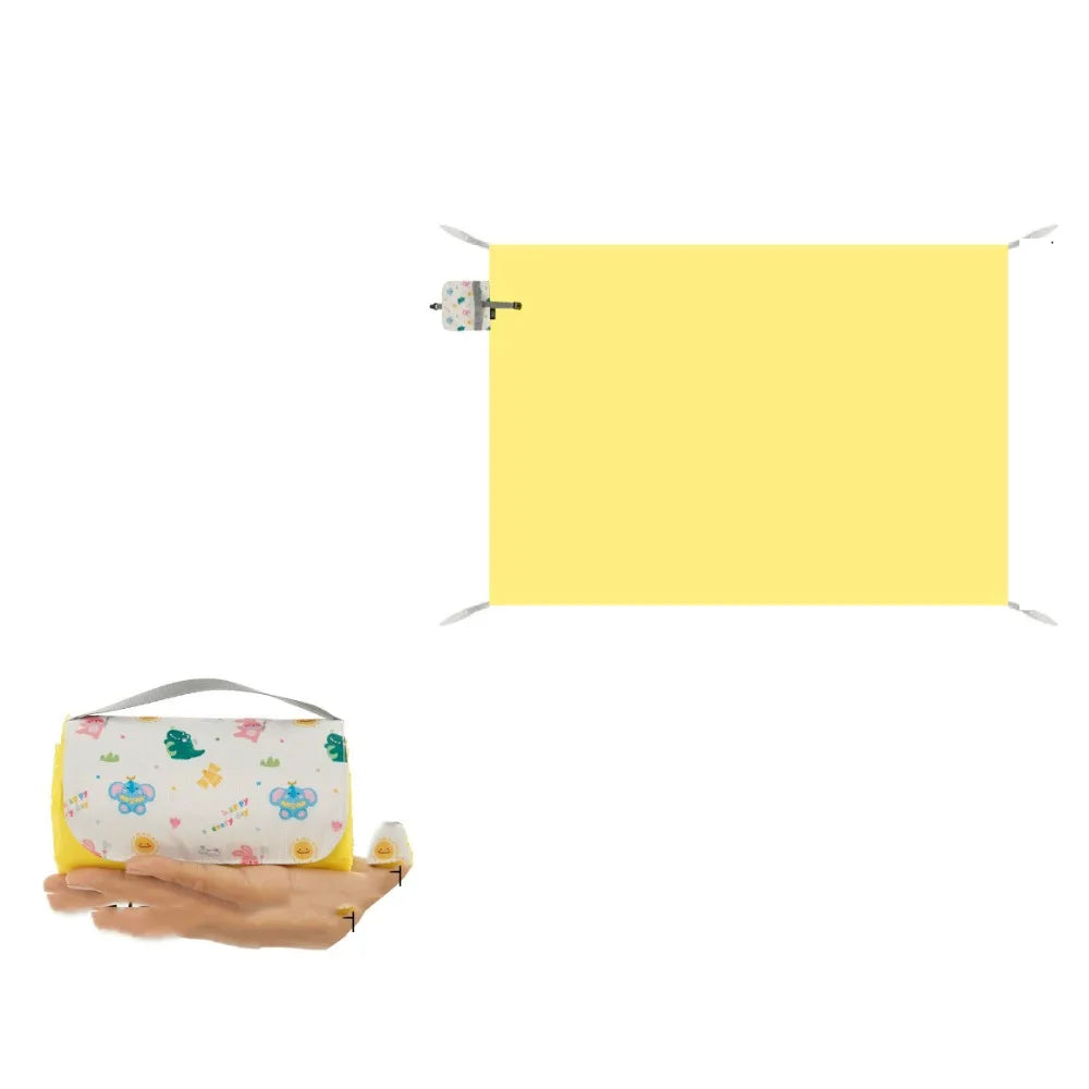tapis pique nique pliable avocats hamburgers fleurs poignées métalliques vert orange rose violet moderne