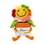 fleurs crochet vert rose jaune créatives support bois decoration maison