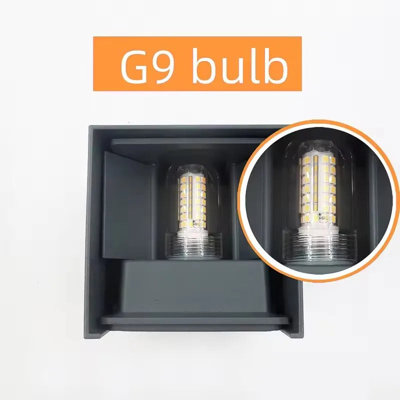 lampe led g9 noire contemporaine fixée mur cable 110v 220v 9w aluminium