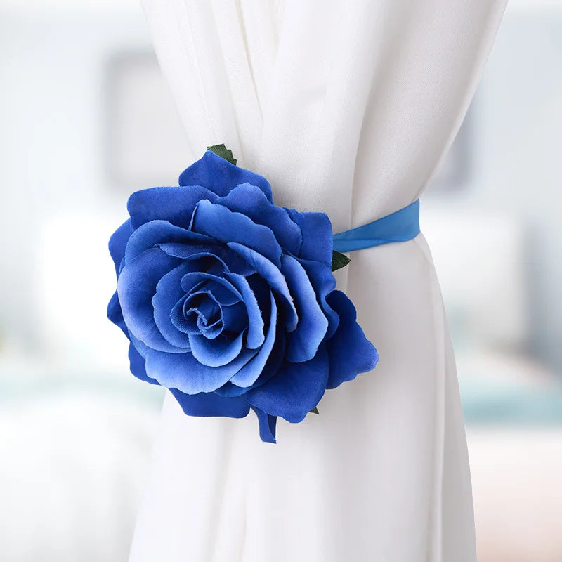 fleur artificielle bleu rose moderne adhésif ruban feuilles décoration murale