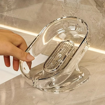 porte savon transparent moderne savon blanc luxueux mini baignoire pied stable aspect brillant