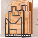 porte plaque cuisson porte serviette porte couvercle adhésif moderne minimaliste bois naturel noir