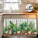 rideau décoration botanique impression plantes pots fond blanc rustique moderneôtel hospitalierôtel polyester machine wash