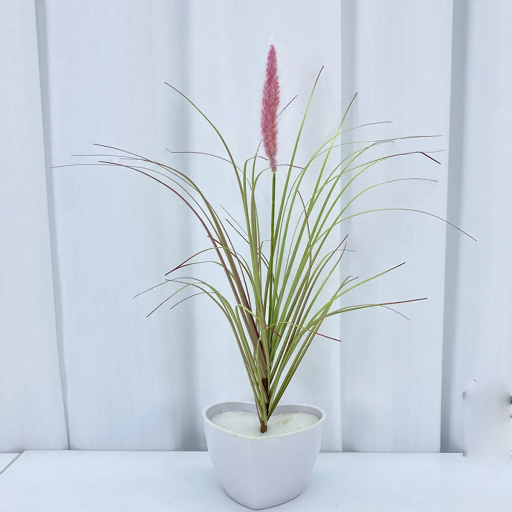plantes artificielles herbe roseaux oignon fleurs vert clair moderne intérieur décoration expos anniversaire