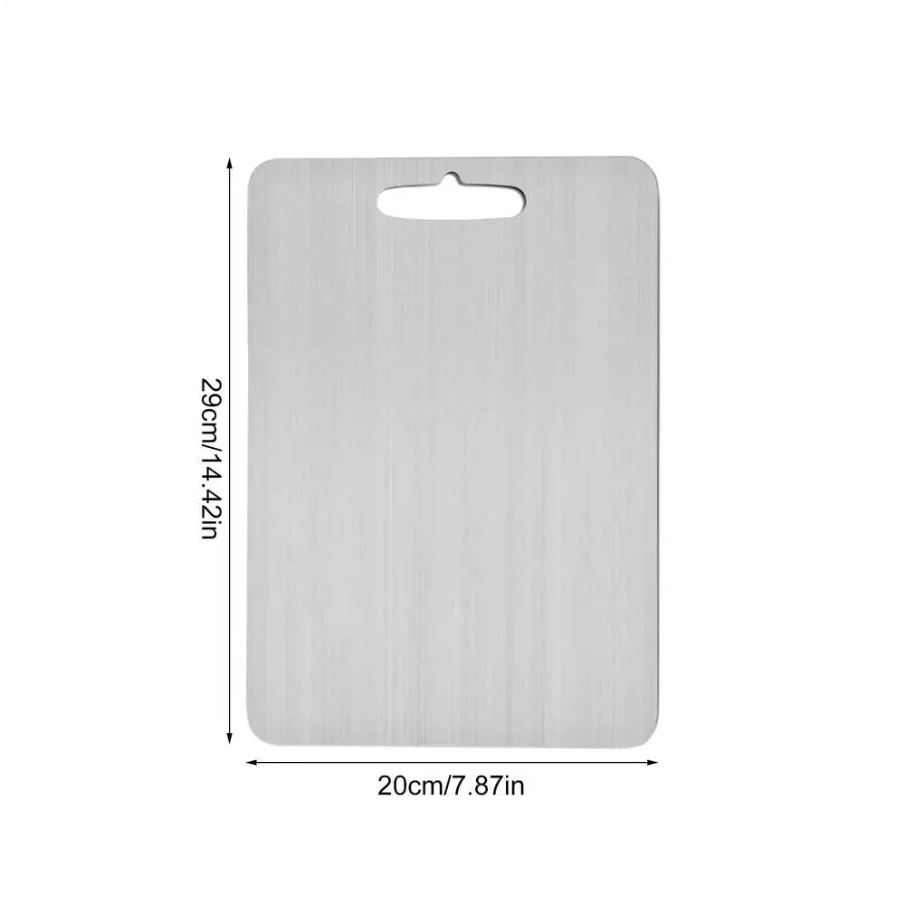 planches découper acier inoxydable argentées double face modernes utilitaires poignée intégrée