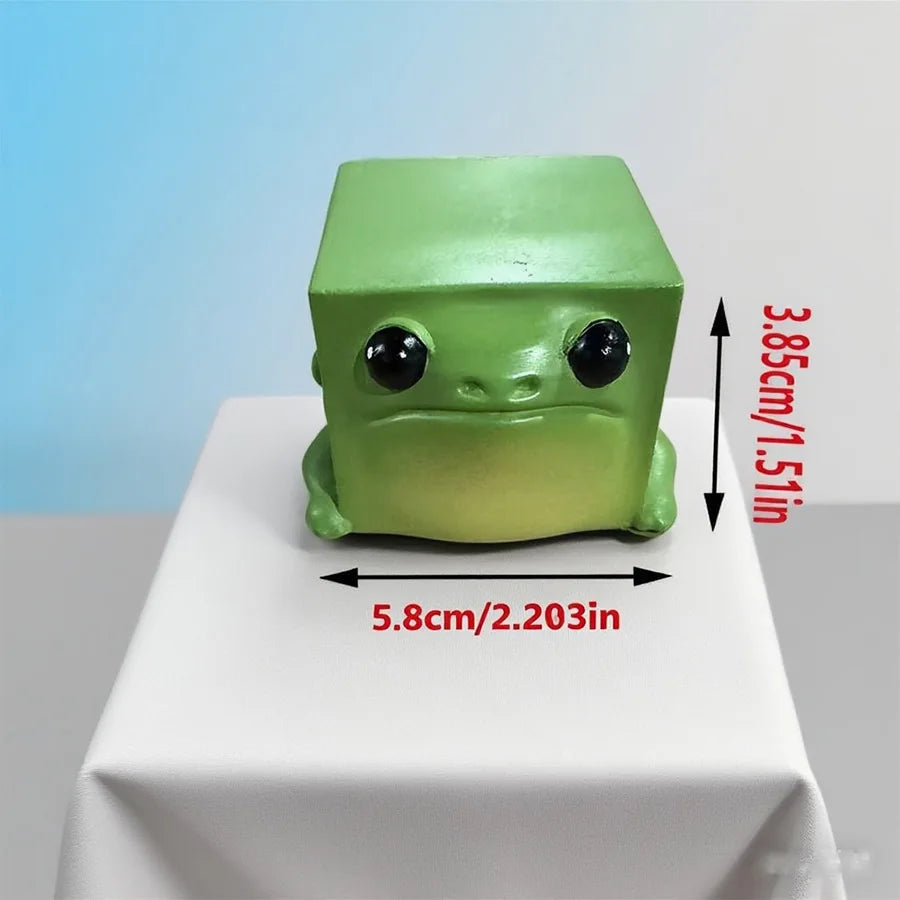 figurine grenouille résine verte cartoon mignonne décoration yeux noirs animal collectionnée ornement chambre enfants