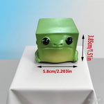 figurine grenouille résine verte cartoon mignonne décoration yeux noirs animal collectionnée ornement chambre enfants