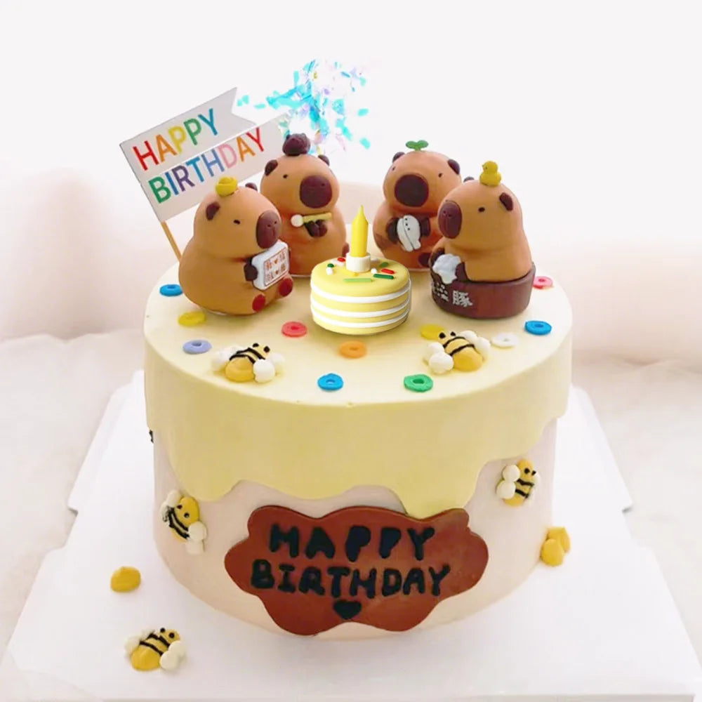 décoration gâteau anniversaire figurines animaux résine motifs insectes couleurs variées festive enfants