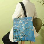 sac main décontracté moderne motif floral urbain van gogh femme toile lin
