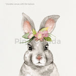 tableau moderne impression toile lapin couronne fleurs ananas illustration minimalisteintérieurDecoration