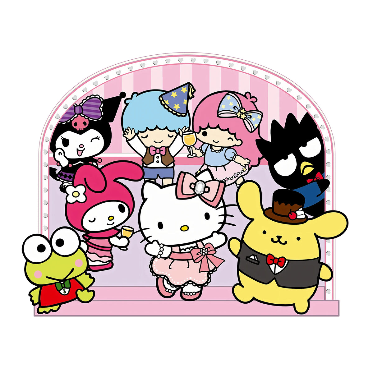 autocollant mural kawaii personnages sanrio hello kitty my melody kuromi cartoon chambre salon entrée