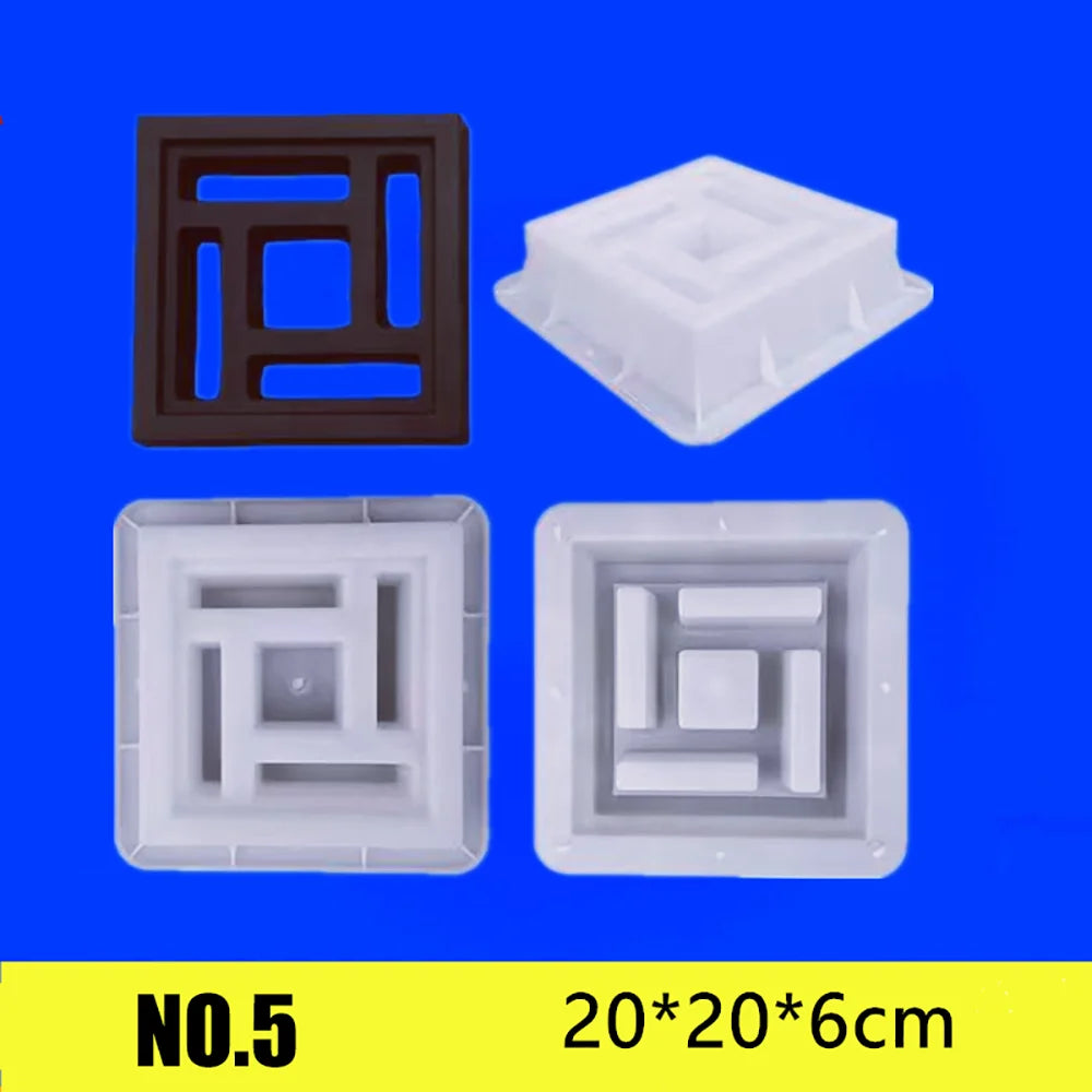 moule décoration extérieure plaque moderne motifs géométriques variés plastique réutilisable grès clair foncé
