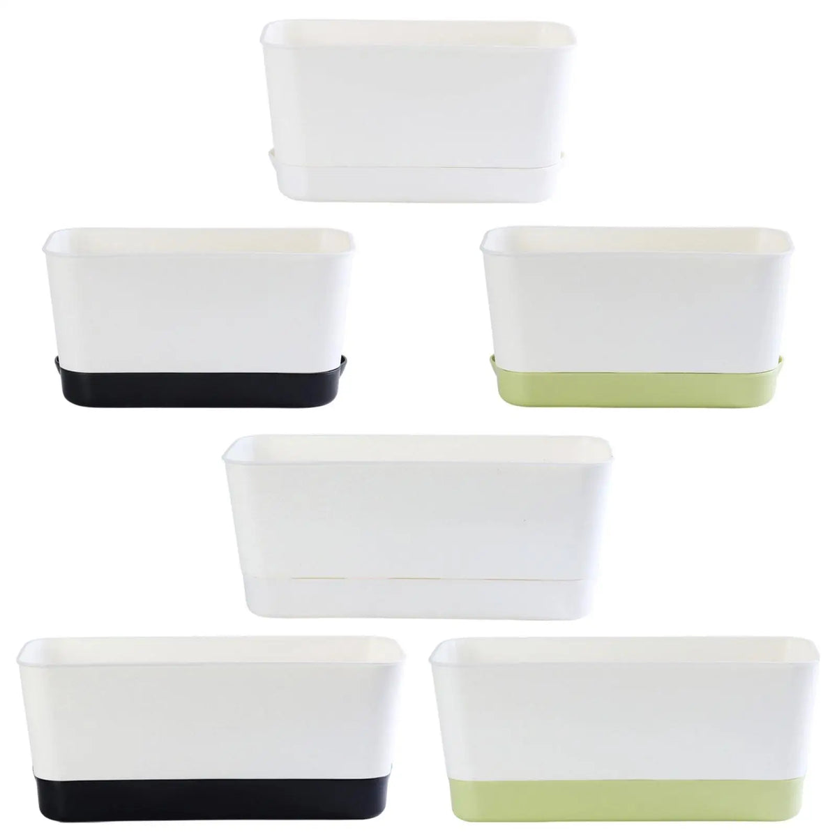 jardinière moderne bac fleurs auto arrosante pot rectangulaire intérieur extérieur balcon vert blanc noir