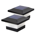 lumière solaire extérieure led noir ip65 étanche art deco moderne jardin clôture pont poteau