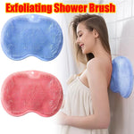 brosse douche exfoliante bristles rigides ergonomique anti dérapant salle bain bleu rose suction cups