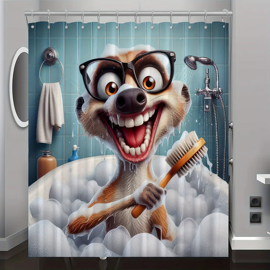 Rideau de douche pour baignoire sous pente imprimé dessin animé