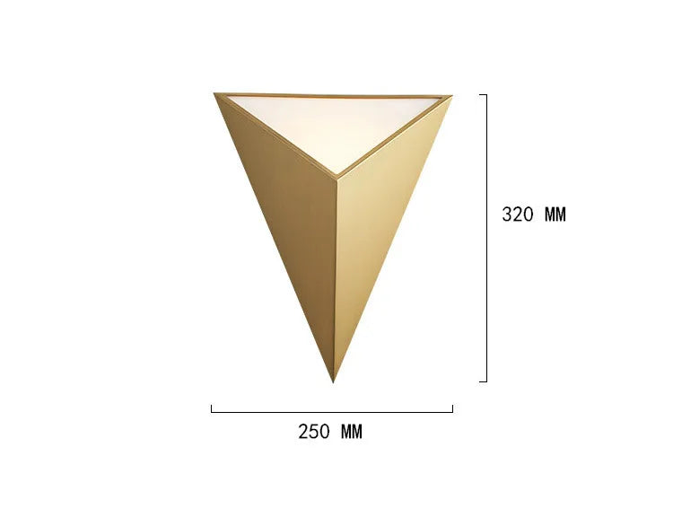 applique murale contemporaine dorée triangles géométriques éclairage quotidien fixée mur 249 2000 lumens led